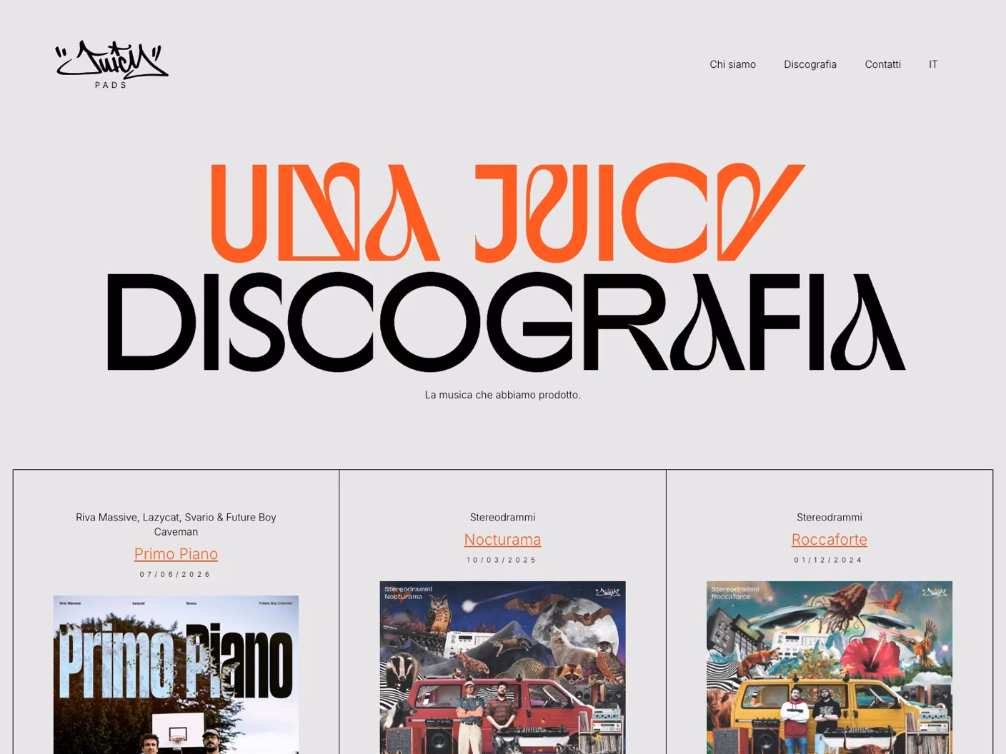 Juicy Pads website: discography