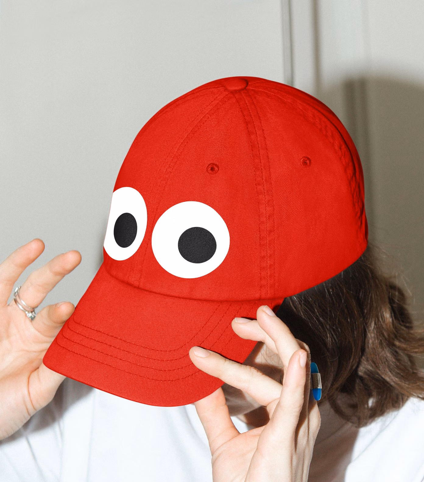 Red Sited cap with just the eyes
