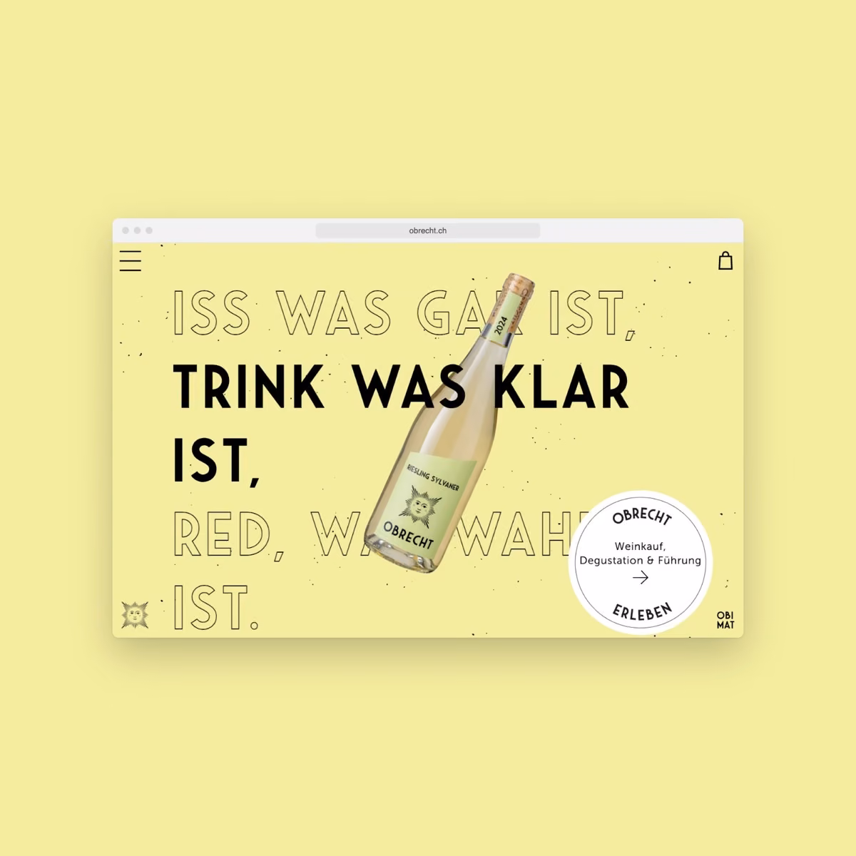 Sited post: Weingut Obrecht on pale yellow