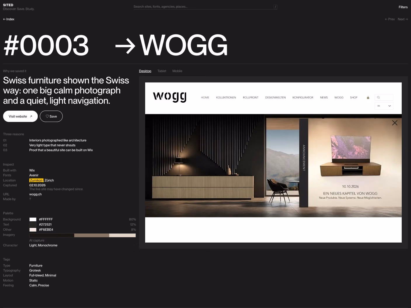 Sited: the sheet of Wogg