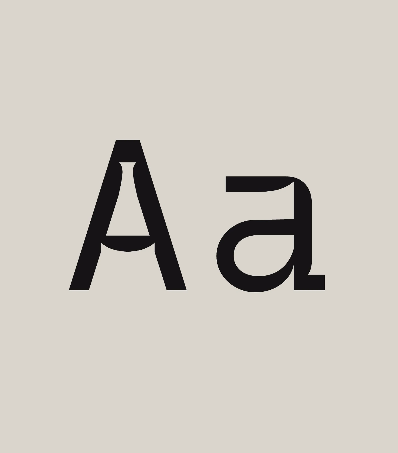Strambo Mono: Aa in black on warm grey